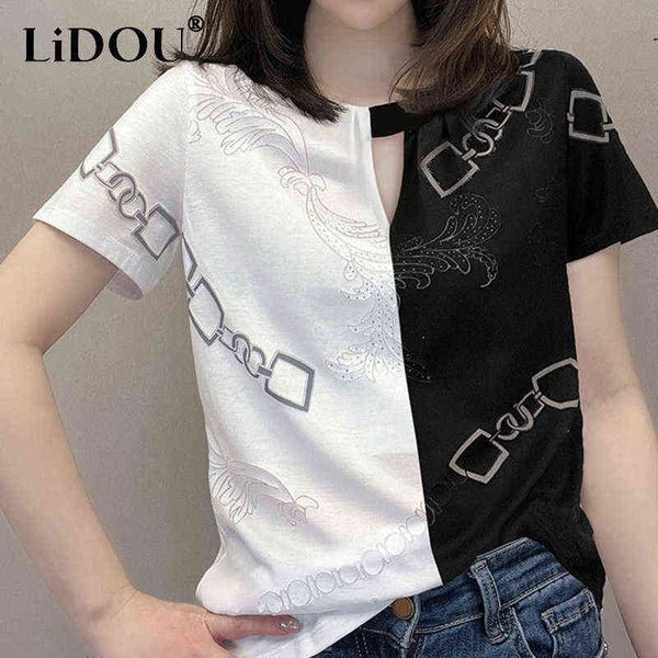 women's 2022 summer fashion casual cotton round neck patchwork hollow simple t-shirt diamonds short sleeve loose tshirt tees women t22, White
women's 2022 summer fashion casual cotton round neck patchwork hollow simple t-shirt diamonds short sleeve loose tshirt tees women t22, White