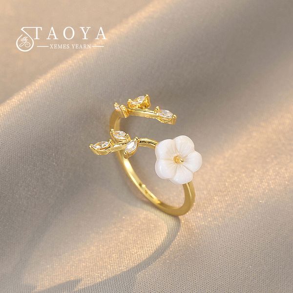 elegant white shell flower branch shape golden opening rings korean fashion jewelry wedding girls unusual accessories for woman, Silver
elegant white shell flower branch shape golden opening rings korean fashion jewelry wedding girls unusual accessories for woman, Silver
