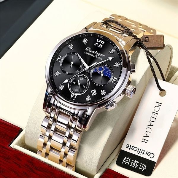 wristwatches poedagar fashion mens watches blue luxury brand big dial military quartz watch leather sport waterproof chronograph 220912, Slivery;brown
wristwatches poedagar fashion mens watches blue luxury brand big dial military quartz watch leather sport waterproof chronograph 220912, Slivery;brown