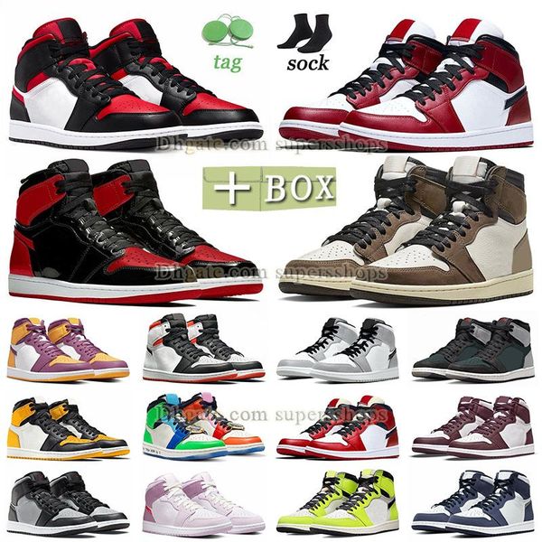 jumpman 1s mid bred patent basketball shoes with box man woman fashion outdoor walking sports sneakers high og dark mocha university blue, Black
jumpman 1s mid bred patent basketball shoes with box man woman fashion outdoor walking sports sneakers high og dark mocha university blue, Black
