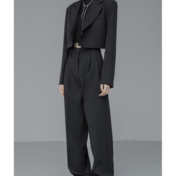 women's two piece pants loose women full sleeve short blazers jackets pants suits female casual ol quality trouser 2 pieces set spring, White
women's two piece pants loose women full sleeve short blazers jackets pants suits female casual ol quality trouser 2 pieces set spring, White