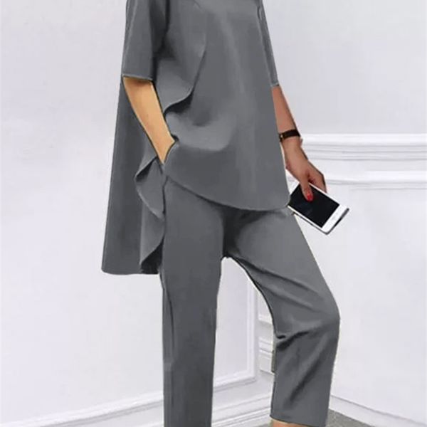 women's two piece pants women 2 pieces suit celmia summer fashion half sleeve o neck and harem pant spring casual loose lady stitching, White
women's two piece pants women 2 pieces suit celmia summer fashion half sleeve o neck and harem pant spring casual loose lady stitching, White
