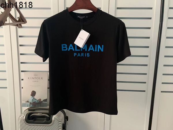 spring and summer new balmas cotton solid color loose pullover classic letter trend t-shirt for lovers, White
spring and summer new balmas cotton solid color loose pullover classic letter trend t-shirt for lovers, White