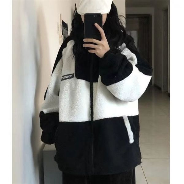 womens jackets deeptown harajuku women lambswool jackets oversized korean style streetwear vintage female fleece coats winter casual fashion, Black;brown
womens jackets deeptown harajuku women lambswool jackets oversized korean style streetwear vintage female fleece coats winter casual fashion, Black;brown