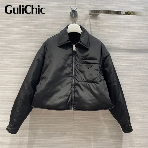 womens down parkas 92 gulichic women street casual pocket decoration high waist short zipper down coat 220912, Black
womens down parkas 92 gulichic women street casual pocket decoration high waist short zipper down coat 220912, Black