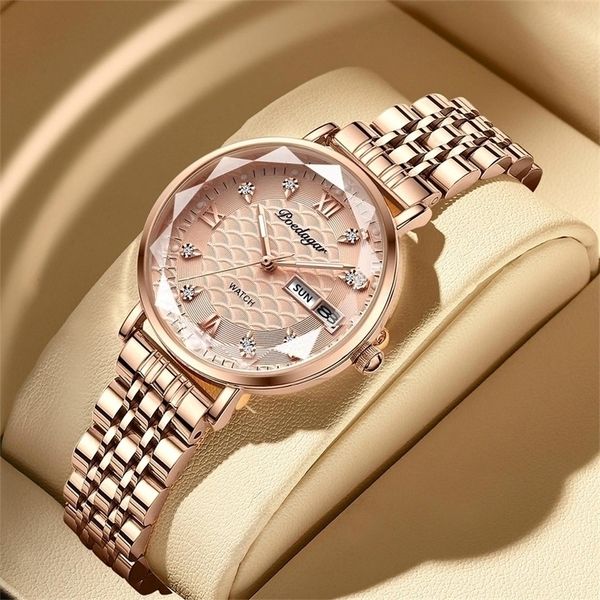 wristwatches poedagar women watches fashion rose gold steel quartz watch waterproof luminous week date swiss brand ladies wristwatch bracele, Slivery;brown
wristwatches poedagar women watches fashion rose gold steel quartz watch waterproof luminous week date swiss brand ladies wristwatch bracele, Slivery;brown