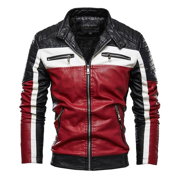 men's leather faux autumn/winter jacket zip trim men padded warmth coat casual stand collar biker kh08 220912, Black
men's leather faux autumn/winter jacket zip trim men padded warmth coat casual stand collar biker kh08 220912, Black