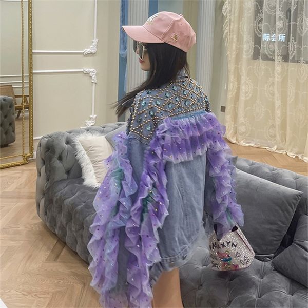 womens jackets womens trench coats mesh splicing denim jacket women large size loose jeans coat street wear diamonds outerwear 220912, Black;brown
womens jackets womens trench coats mesh splicing denim jacket women large size loose jeans coat street wear diamonds outerwear 220912, Black;brown