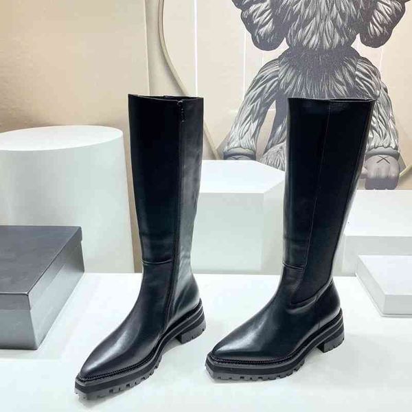 length boots knee boots women's spring and autumn pointed high barrel cavalry thick heel leather middle western 11fw, Black
length boots knee boots women's spring and autumn pointed high barrel cavalry thick heel leather middle western 11fw, Black