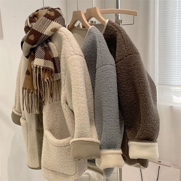 womens down parkas womens lamb fleece jacket solid color autumn winter korean version loose casual thicken baseball cardigan lamb wool coat, Black
womens down parkas womens lamb fleece jacket solid color autumn winter korean version loose casual thicken baseball cardigan lamb wool coat, Black