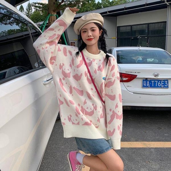 women's knits tees vintage sweaters oversized women mens knitted sweater cute panda pullover female kawaii preppy clothes fall winter, White
women's knits tees vintage sweaters oversized women mens knitted sweater cute panda pullover female kawaii preppy clothes fall winter, White