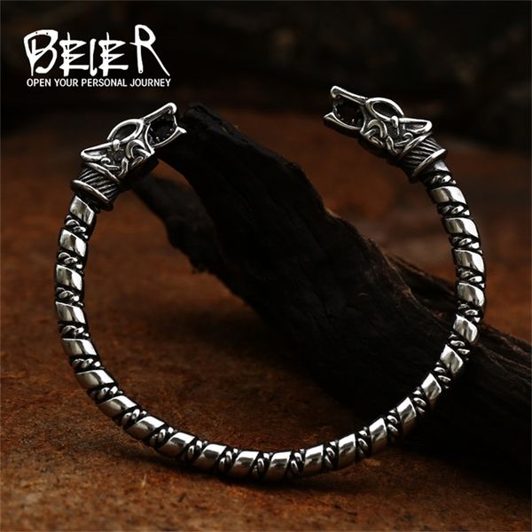 bangle beier design double wolf head viking bracelet for men adjustable cuff talisman exquisite drop 220909, Black
bangle beier design double wolf head viking bracelet for men adjustable cuff talisman exquisite drop 220909, Black
