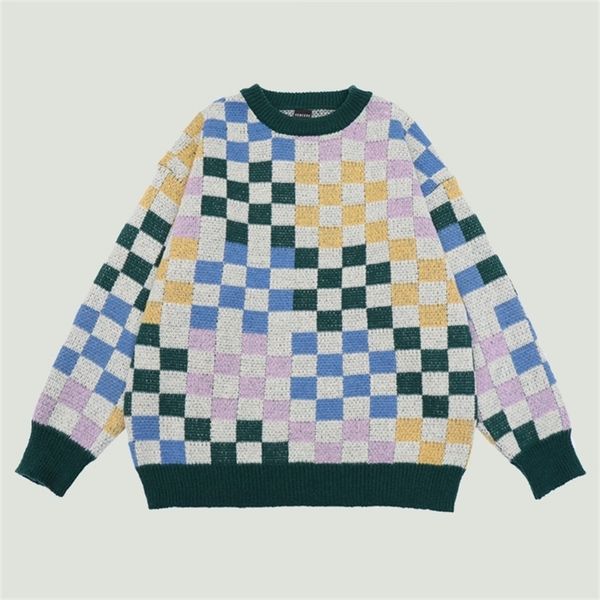 men's sweaters hip hop plaid patchwork knitted men harajuku oversize loose casual cotton o-neck pullover streetwear green 220912, White;black
men's sweaters hip hop plaid patchwork knitted men harajuku oversize loose casual cotton o-neck pullover streetwear green 220912, White;black