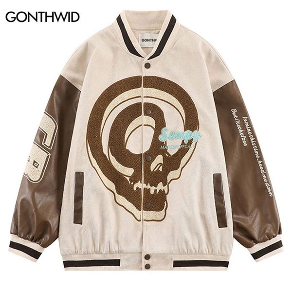 men's jackets baseball jacket streetwear hip hop embroidery skull skeleton letter patchwork varsity bomber coat men casual college jack, Black;brown
men's jackets baseball jacket streetwear hip hop embroidery skull skeleton letter patchwork varsity bomber coat men casual college jack, Black;brown