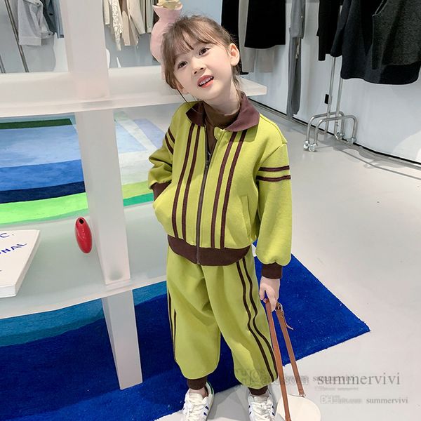 girls stripe sports clothes sets kids patchwork color lapel long sleeve outwear elastic ribs ankler trouser 2pcs children casual outfits q85, White
girls stripe sports clothes sets kids patchwork color lapel long sleeve outwear elastic ribs ankler trouser 2pcs children casual outfits q85, White