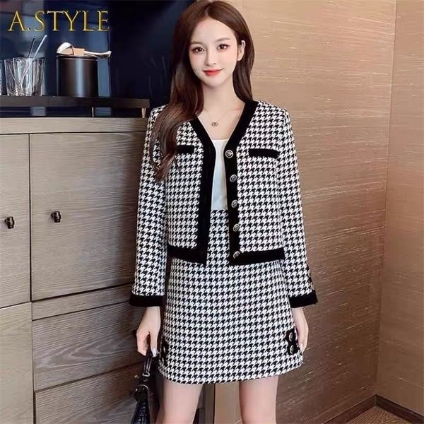 womens two piece pants autumn arrival female houndstooth stitching knit short jacket high waist skirt suit womens clothes 2 piece set 220909, White
womens two piece pants autumn arrival female houndstooth stitching knit short jacket high waist skirt suit womens clothes 2 piece set 220909, White