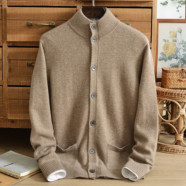 men s sweaters winter thickened knitted sweater jacket men s middle aged turtleneck cardigan pure cashmere button super warm thick needle 22, White;black
men s sweaters winter thickened knitted sweater jacket men s middle aged turtleneck cardigan pure cashmere button super warm thick needle 22, White;black
