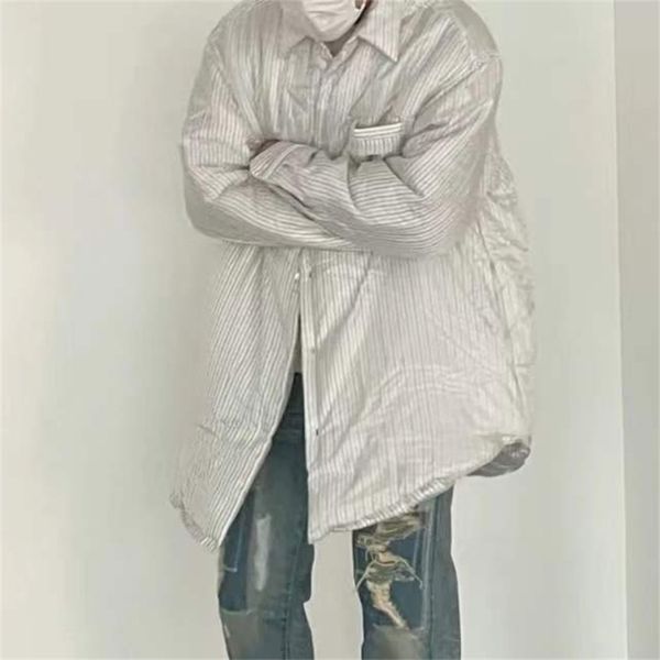 men's down parkas brand luxury design casual versatile striped autumn winter fashion classic shirt down cotton jacket loose coats m6 22, Black
men's down parkas brand luxury design casual versatile striped autumn winter fashion classic shirt down cotton jacket loose coats m6 22, Black