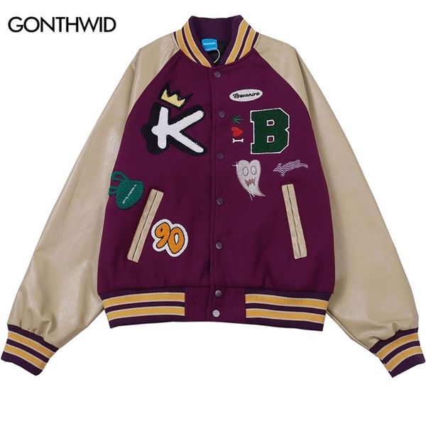 men's jackets men vintage baseball bomber jacket streetwear hip hop embroidery leather color block patchwork jackets autumn casual coat, Black;brown
men's jackets men vintage baseball bomber jacket streetwear hip hop embroidery leather color block patchwork jackets autumn casual coat, Black;brown