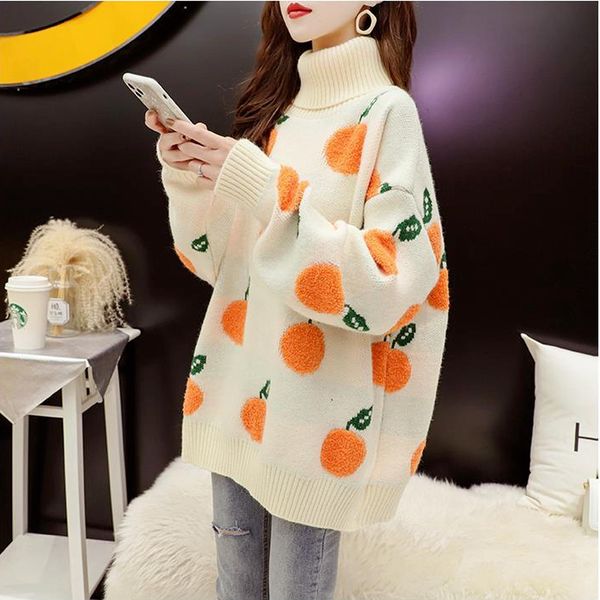 women's knits tees sweater turtleneck cherry pattern woman winter spring knitted jumpers female pullover korean fashion jersey mujer 22, White
women's knits tees sweater turtleneck cherry pattern woman winter spring knitted jumpers female pullover korean fashion jersey mujer 22, White