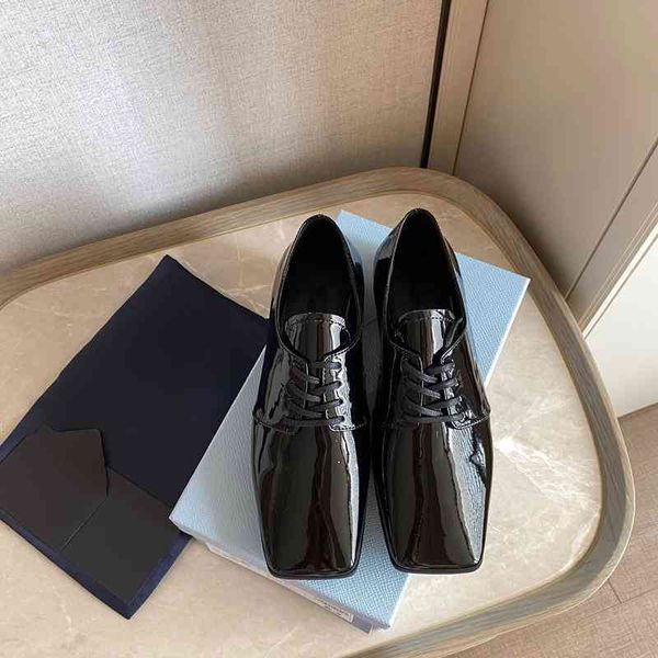 dress shoes wear french style single shoes outside. women's autumn evening breeze is gentle. low heel flat bottom british genuine leath, Black