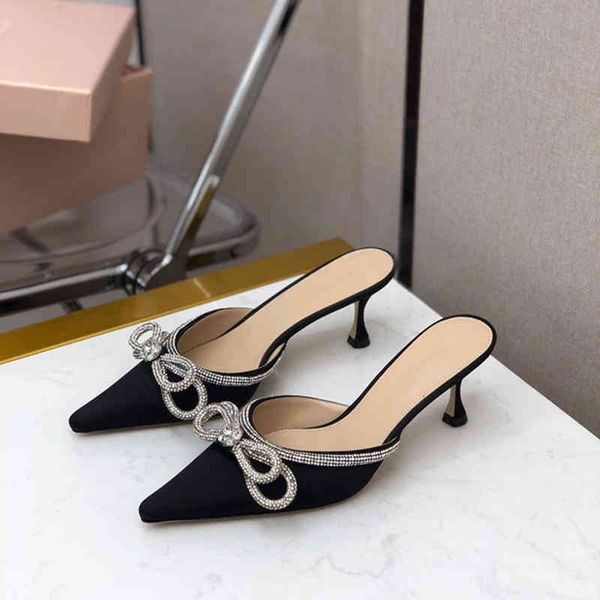 slippers summer style bow wrap head sandals silk satin pointed thin heels wear fashionable high outside, Black
slippers summer style bow wrap head sandals silk satin pointed thin heels wear fashionable high outside, Black