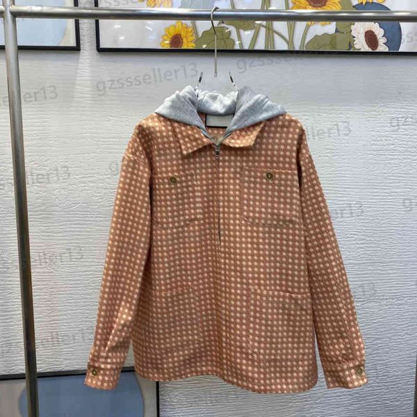 womens jacket fashion letter logo jacquard jackets autumn winter grid detachable hood jacket coats luxury designer women clothing, Black;brown
womens jacket fashion letter logo jacquard jackets autumn winter grid detachable hood jacket coats luxury designer women clothing, Black;brown