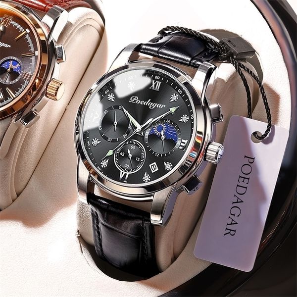 wristwatches men watch luxury brand poedagar sport chronograph watches mens waterproof quartz clock watches relogio masculino 220912, Slivery;brown
wristwatches men watch luxury brand poedagar sport chronograph watches mens waterproof quartz clock watches relogio masculino 220912, Slivery;brown