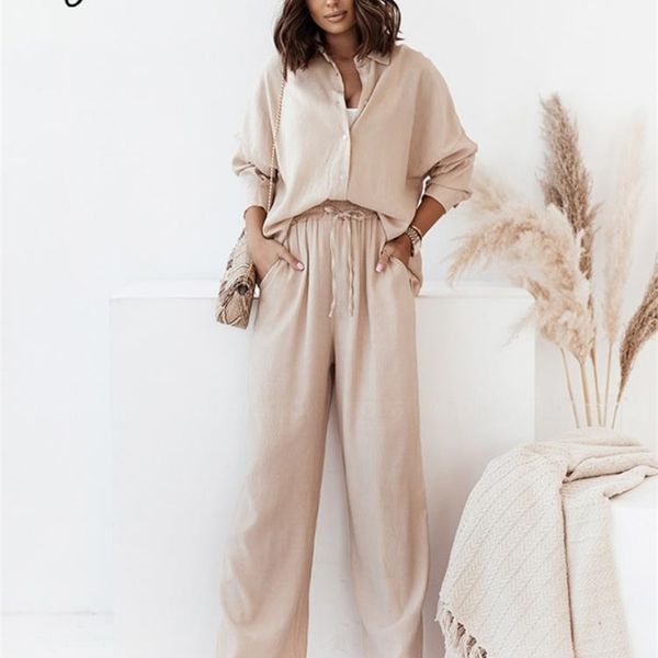 women's two piece pants casual shirt trousers women outfit loose long sleeve lapel shirts two piece set elastic high waist straight pan, White
women's two piece pants casual shirt trousers women outfit loose long sleeve lapel shirts two piece set elastic high waist straight pan, White