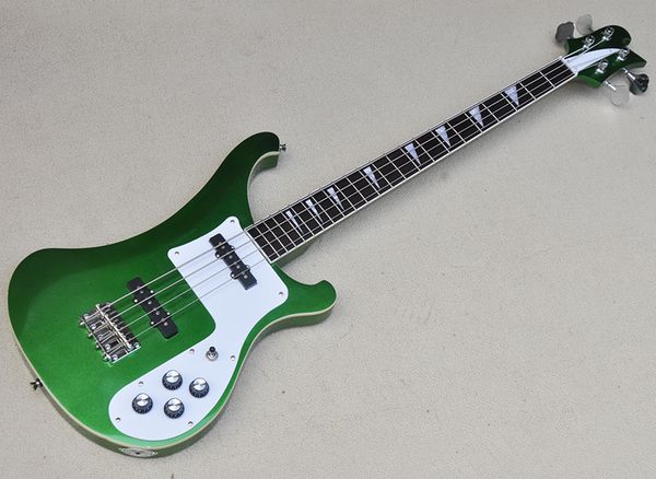 4 strings metal green electric bass guitar with rosewood fretboard white pickguard can be customized
4 strings metal green electric bass guitar with rosewood fretboard white pickguard can be customized