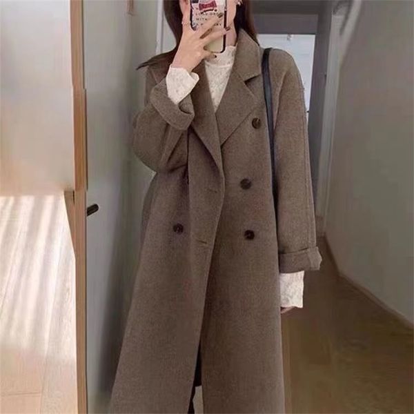 womens wool blends autumn and winter korean woolen coat womens classic retro double breasted loose and slim medium and long woolen coat 2209, Black
womens wool blends autumn and winter korean woolen coat womens classic retro double breasted loose and slim medium and long woolen coat 2209, Black
