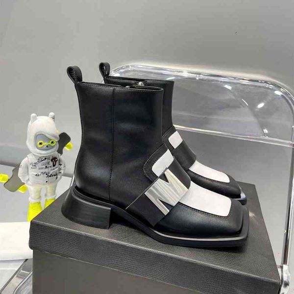 boots european short boots women's early autumn niche design square head color matching thick heel martin, Black
boots european short boots women's early autumn niche design square head color matching thick heel martin, Black