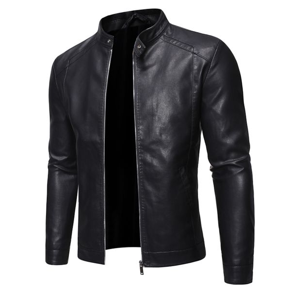 men's leather faux autumn casual fashion stand collar slim pu jacket solid color men anti-wind motorcycle 5xl 220912, Black
men's leather faux autumn casual fashion stand collar slim pu jacket solid color men anti-wind motorcycle 5xl 220912, Black
