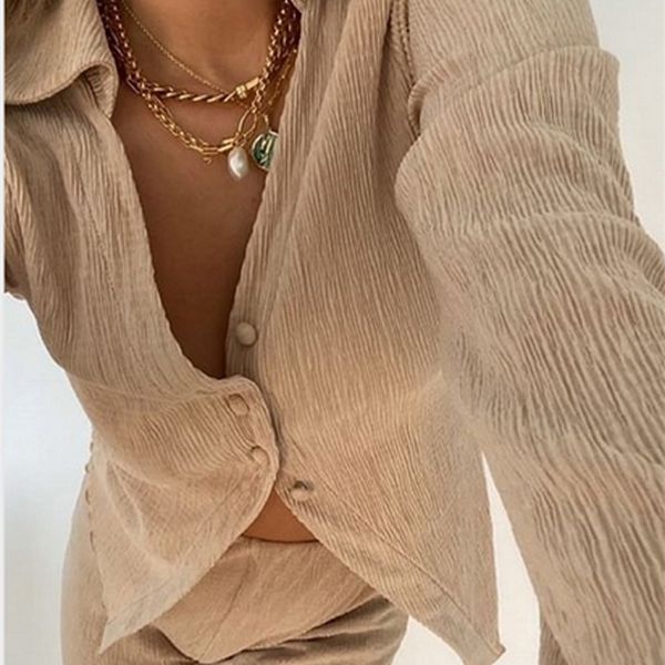 women's two piece pants tossy half button pleated and pants suit women casual two piece sets white loose v-neck shirt set autumn overal
women's two piece pants tossy half button pleated and pants suit women casual two piece sets white loose v-neck shirt set autumn overal
