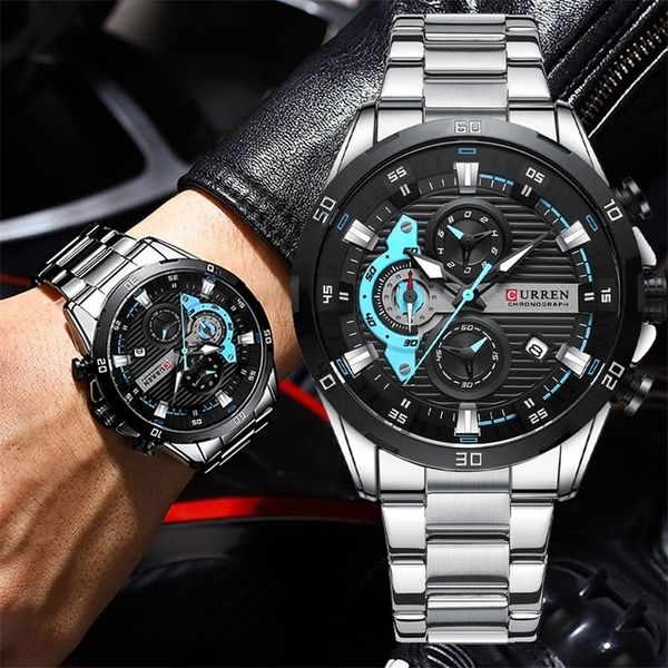 wristwatches curren mens fashion waterproof sport quartz chronograph wristwatch luxury stainless steel clock with luminous relogio masculino, Slivery;brown
wristwatches curren mens fashion waterproof sport quartz chronograph wristwatch luxury stainless steel clock with luminous relogio masculino, Slivery;brown