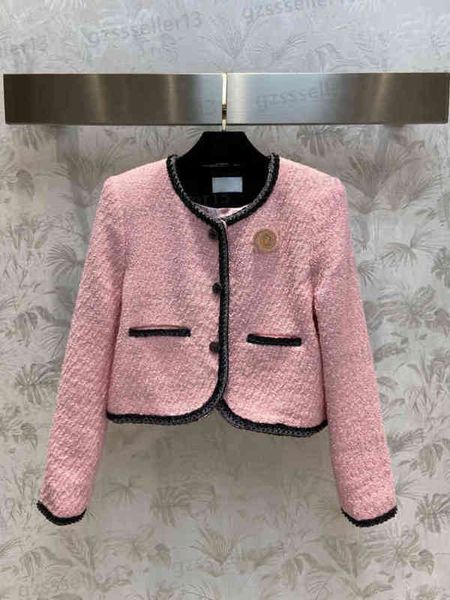 luxury womens jacket fashion pink short tweed jacket diamond braided metal button blend jackets coat designer women clothing 0912, Black;brown
luxury womens jacket fashion pink short tweed jacket diamond braided metal button blend jackets coat designer women clothing 0912, Black;brown