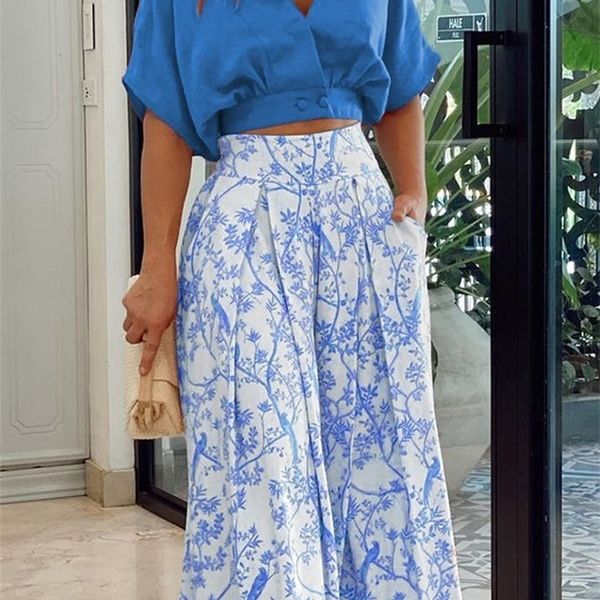 women's two piece pants elegant backless hollow 2pcs set summer office outfits one shoulder puff sleeve rinted wide leg trousers women, White
women's two piece pants elegant backless hollow 2pcs set summer office outfits one shoulder puff sleeve rinted wide leg trousers women, White