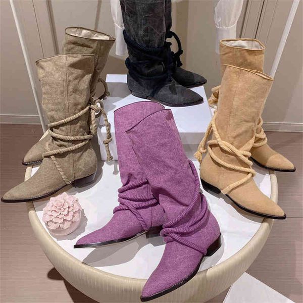 boots low heel high tube cavalier boots pointed cross strap knee length long pile, Black
boots low heel high tube cavalier boots pointed cross strap knee length long pile, Black