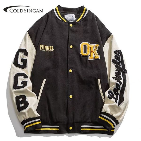 womens jackets coldyingan street hiphop womens letters embroidered jackets coat y2k trend baseball uniform lovers casual loose jacket 220912, Black;brown
womens jackets coldyingan street hiphop womens letters embroidered jackets coat y2k trend baseball uniform lovers casual loose jacket 220912, Black;brown