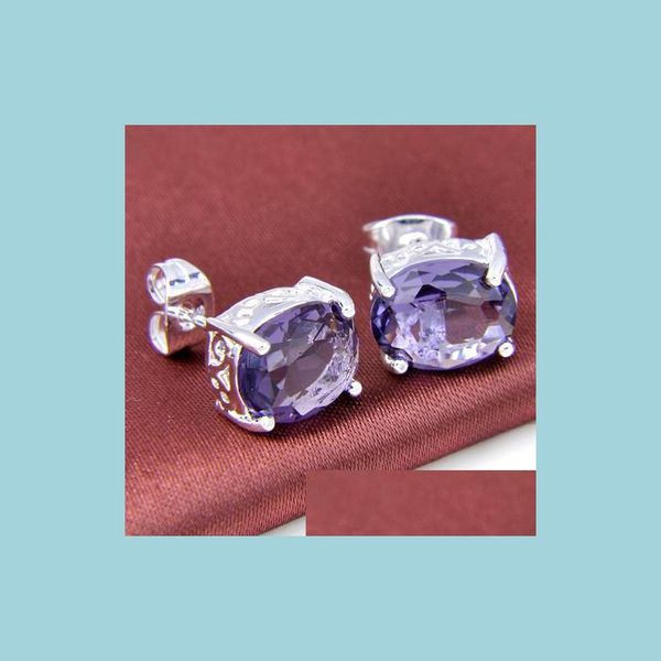 stud 6 pairs mystical purple amethyst oval gems 925 sier plated stud earrings jewelry drop delivery 2021 bdejewelry dhy7q, Golden;silver
stud 6 pairs mystical purple amethyst oval gems 925 sier plated stud earrings jewelry drop delivery 2021 bdejewelry dhy7q, Golden;silver