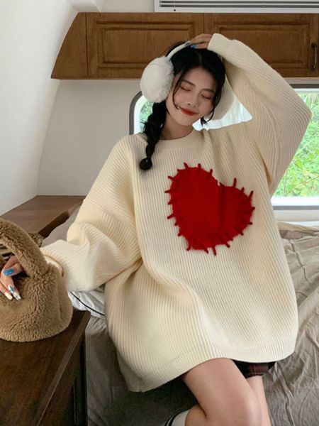 women's knits tees deeptown japanese style heart print sweater women harajuku vintage knitted jumper loose all match pullover for swee, White
women's knits tees deeptown japanese style heart print sweater women harajuku vintage knitted jumper loose all match pullover for swee, White