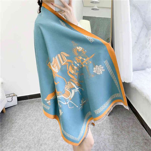 classic style korean imitation cashmere new women's warm fashion double-sided shawl fall and versatile thickened scarf, Blue;gray
classic style korean imitation cashmere new women's warm fashion double-sided shawl fall and versatile thickened scarf, Blue;gray