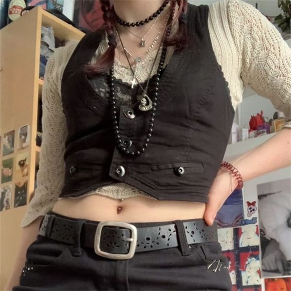 women's vests gothic retro y2k jacket vest solid aesthetic vintage fairycore grunge slim tank sleeveless dark academia coat cuteandpsy, Black;white
women's vests gothic retro y2k jacket vest solid aesthetic vintage fairycore grunge slim tank sleeveless dark academia coat cuteandpsy, Black;white