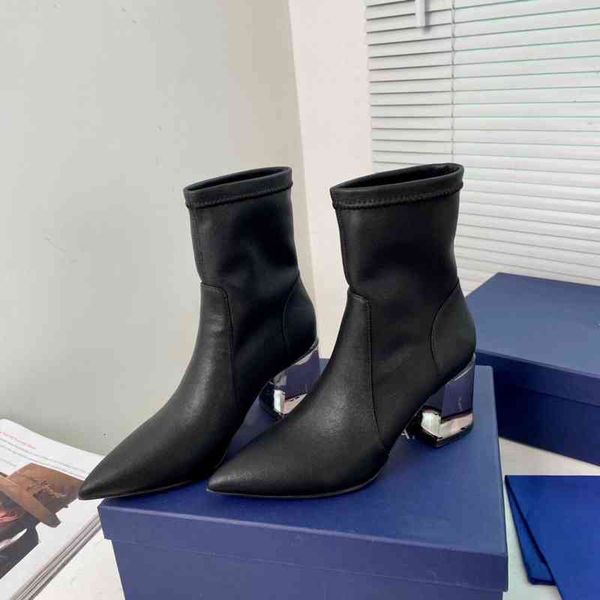 boots boots short women's early autumn leather thick heel short elastic high heels pointed thin 7c4o, Black
boots boots short women's early autumn leather thick heel short elastic high heels pointed thin 7c4o, Black