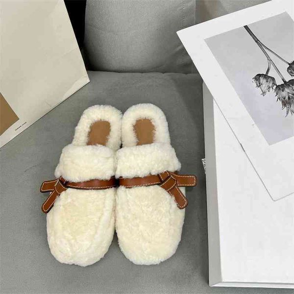 maomao dress shoes slippers women's bow baotou semi towing lamb wool flat bottom home slippers in autumn ufpl, Black
maomao dress shoes slippers women's bow baotou semi towing lamb wool flat bottom home slippers in autumn ufpl, Black