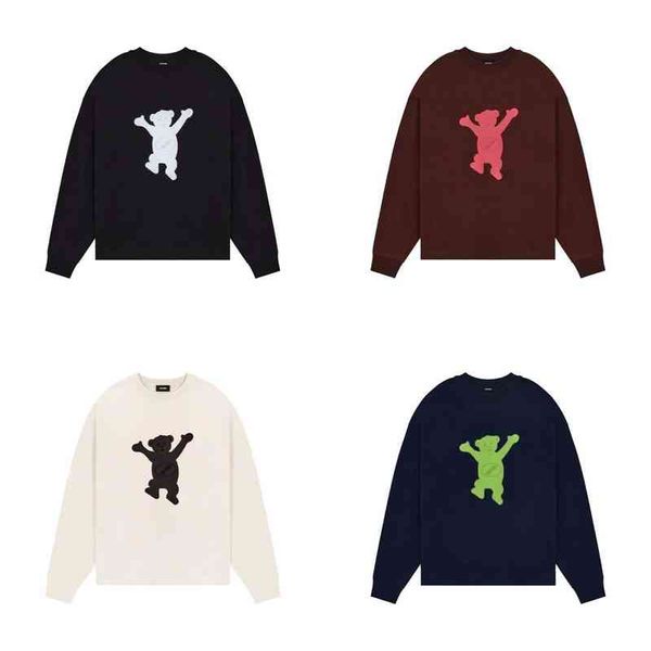 we11done flocking bear print round neck sweater korean loose weldone fashion brand men's and women's long sleeve t-shirt, White;black
we11done flocking bear print round neck sweater korean loose weldone fashion brand men's and women's long sleeve t-shirt, White;black