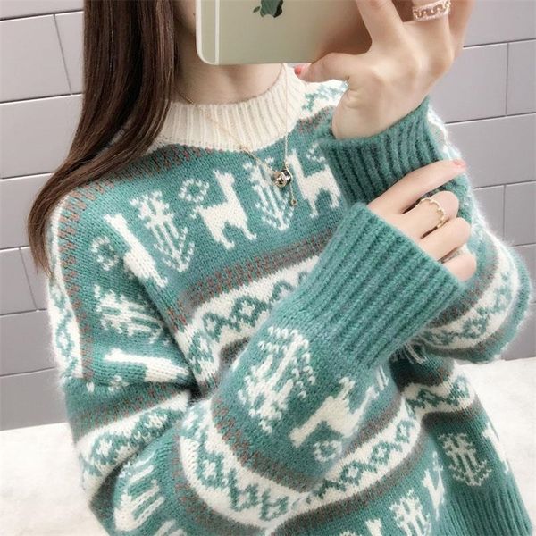 women s sweaters sweater women style knit sweater autumn lazy wind blouse loose female outer wear foreign all match student trend 220908, White;black
women s sweaters sweater women style knit sweater autumn lazy wind blouse loose female outer wear foreign all match student trend 220908, White;black