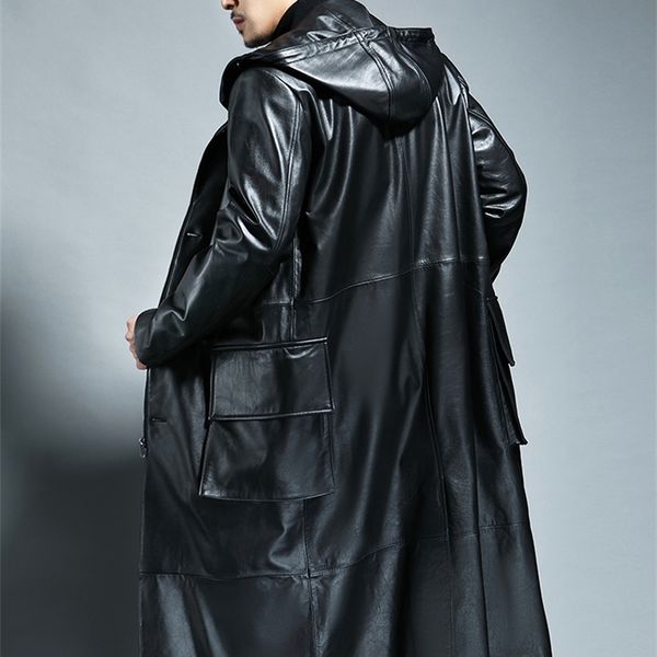 men's leather faux leather mauroicardi spring autumn long black loose waterproof windproof soft pu leather trench coats men with hood z
men's leather faux leather mauroicardi spring autumn long black loose waterproof windproof soft pu leather trench coats men with hood z