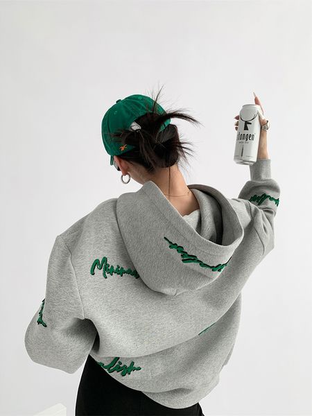 women s hoodies sweatshirts letter embroidery gray hooded sweater women autumn street style fleece inside design 220912, Black
women s hoodies sweatshirts letter embroidery gray hooded sweater women autumn street style fleece inside design 220912, Black