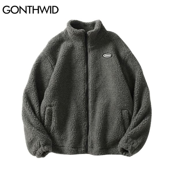 men's jackets gonthwid harajuku streetwear fleece jackets solid color casual loose full zipper coats hip hop winter fashion loose warm, Black;brown
men's jackets gonthwid harajuku streetwear fleece jackets solid color casual loose full zipper coats hip hop winter fashion loose warm, Black;brown